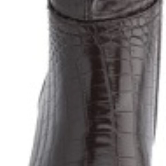Olivia Miller Faux Crocodile Leather Women's Tall Riding Knee Boots Black Size 6 - Picture 6 of 6